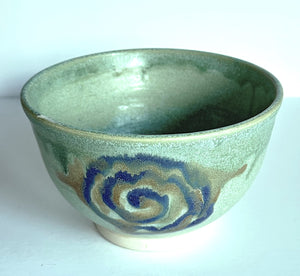 Sage Green Bowl with Purple & Gold Maze