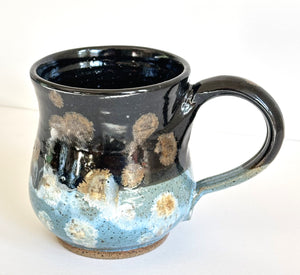 Black, Blue and Gold Spotted Mug