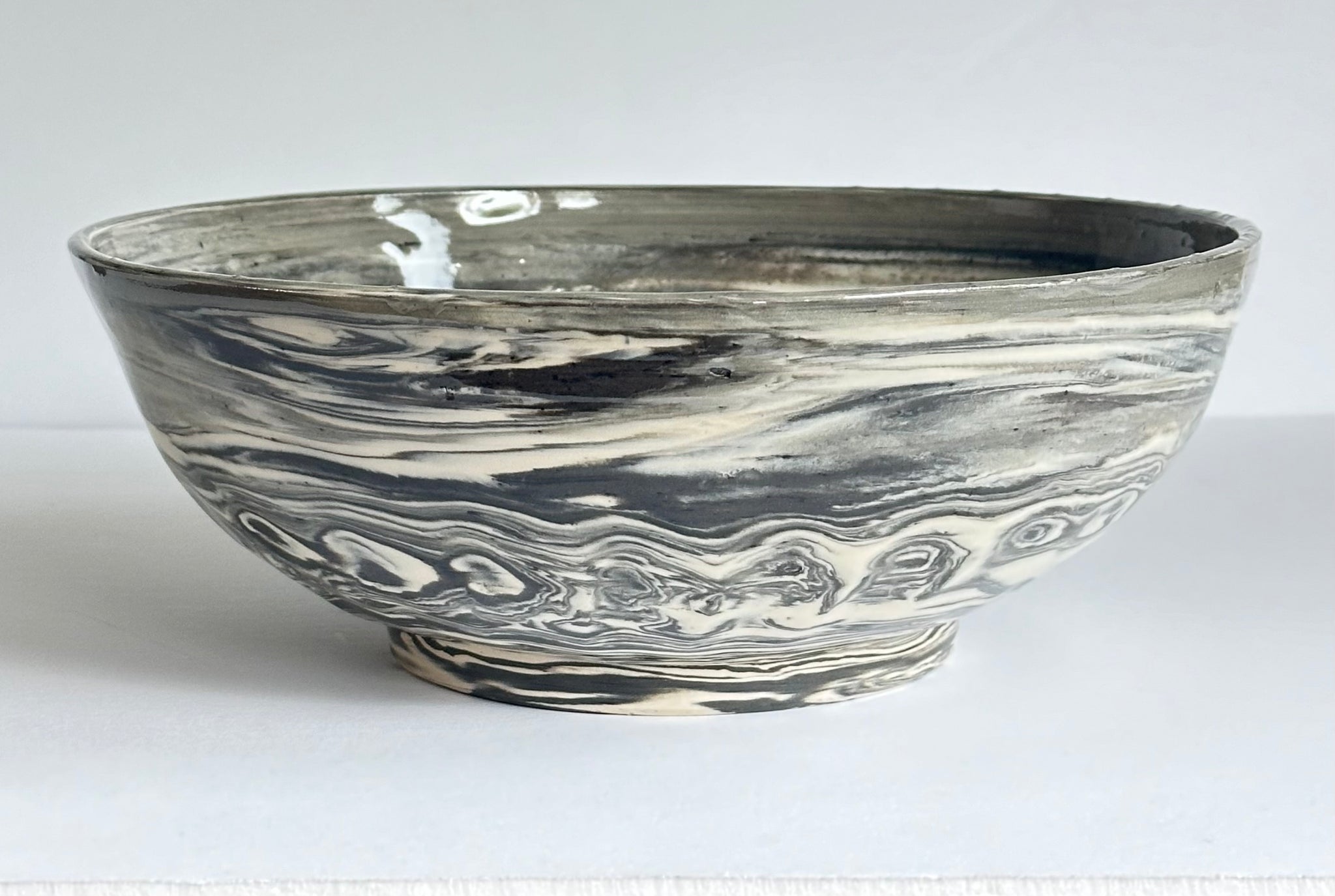 Large Nerikomi Black & White Bowl