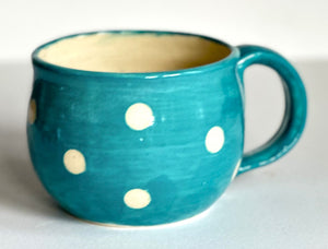 Turquoise Polka Dot Mug