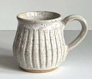 New White Carved Mug
