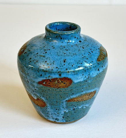 Turquoise Wax Resist Mini Vase