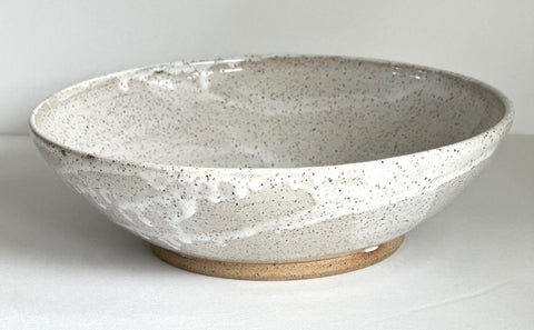 Large White Speckled Fruit Bowl